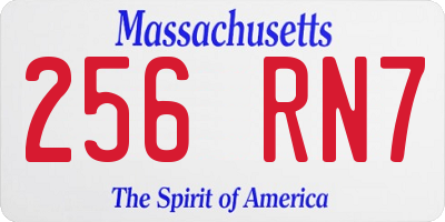 MA license plate 256RN7