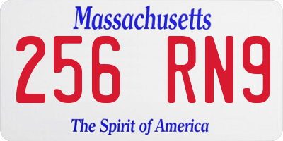 MA license plate 256RN9