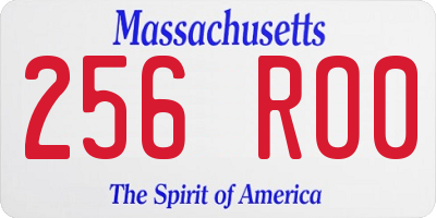 MA license plate 256RO0