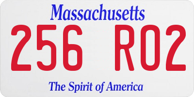 MA license plate 256RO2