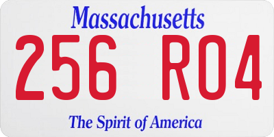 MA license plate 256RO4