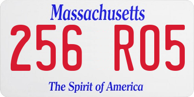 MA license plate 256RO5