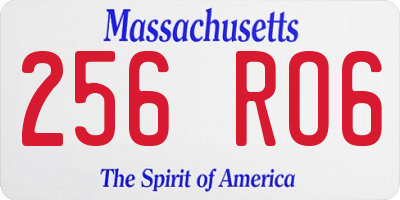MA license plate 256RO6