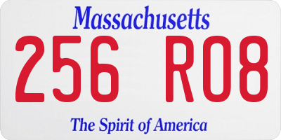 MA license plate 256RO8