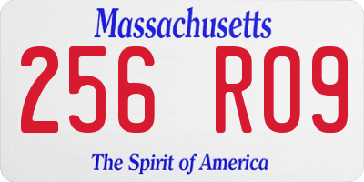 MA license plate 256RO9