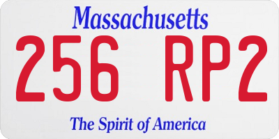MA license plate 256RP2