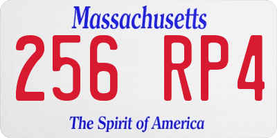 MA license plate 256RP4