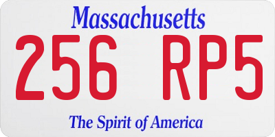 MA license plate 256RP5