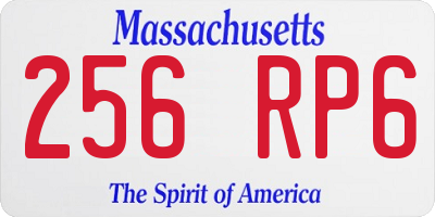 MA license plate 256RP6