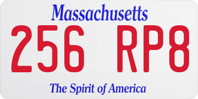 MA license plate 256RP8
