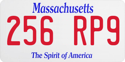 MA license plate 256RP9