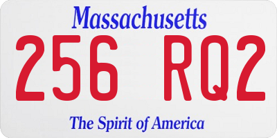 MA license plate 256RQ2