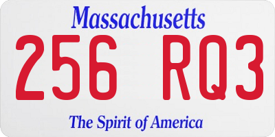 MA license plate 256RQ3