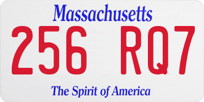 MA license plate 256RQ7