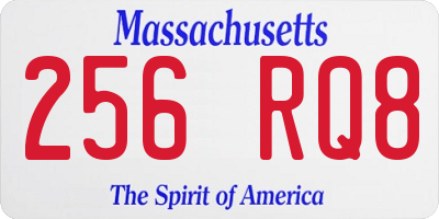 MA license plate 256RQ8