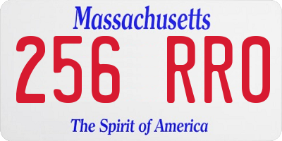 MA license plate 256RR0