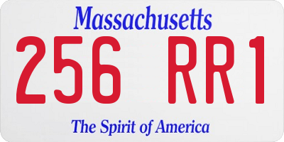 MA license plate 256RR1