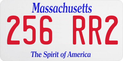 MA license plate 256RR2