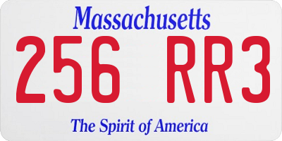 MA license plate 256RR3