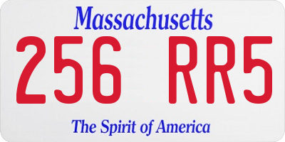 MA license plate 256RR5