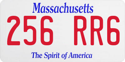 MA license plate 256RR6