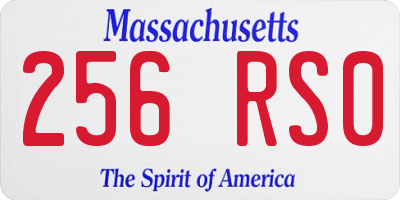 MA license plate 256RS0