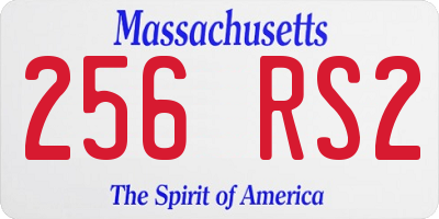 MA license plate 256RS2