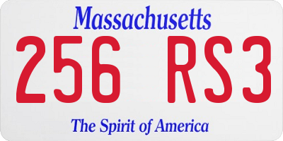 MA license plate 256RS3