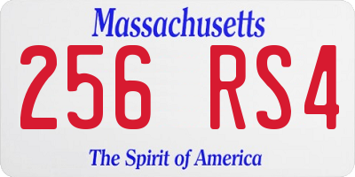 MA license plate 256RS4