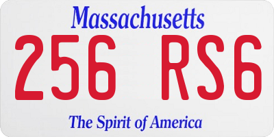 MA license plate 256RS6