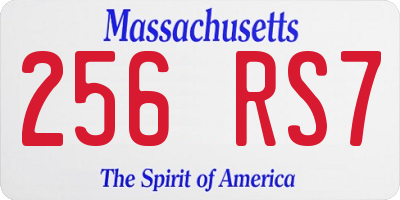 MA license plate 256RS7