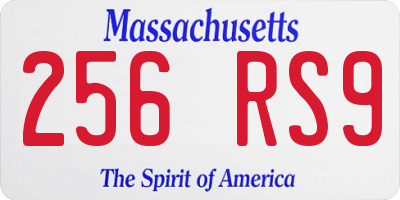MA license plate 256RS9