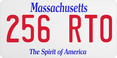 MA license plate 256RT0