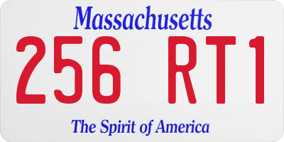 MA license plate 256RT1