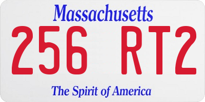 MA license plate 256RT2