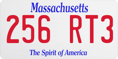 MA license plate 256RT3