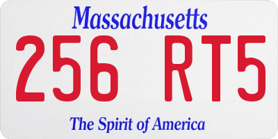 MA license plate 256RT5
