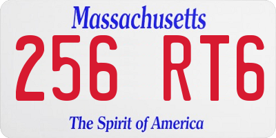 MA license plate 256RT6