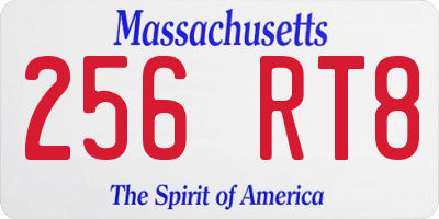 MA license plate 256RT8