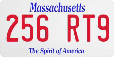 MA license plate 256RT9