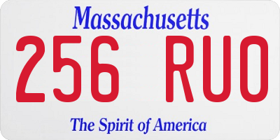 MA license plate 256RU0