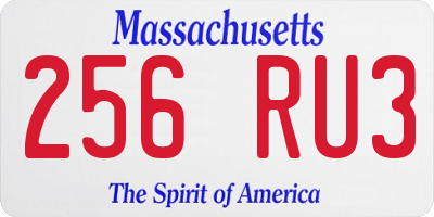 MA license plate 256RU3