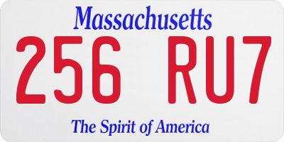 MA license plate 256RU7