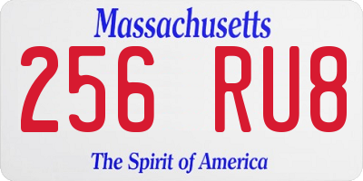 MA license plate 256RU8