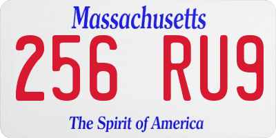 MA license plate 256RU9