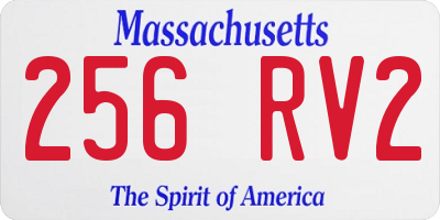 MA license plate 256RV2
