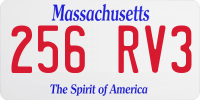 MA license plate 256RV3