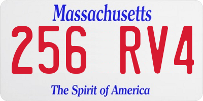 MA license plate 256RV4