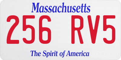 MA license plate 256RV5