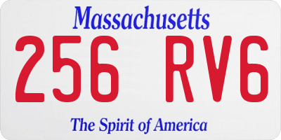 MA license plate 256RV6